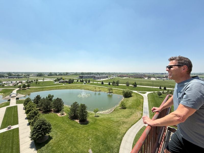 IMG 5569 Jeff Enjoying the View from the Top of Gottschalk Tower 800 600 80q 80kb