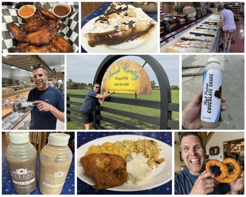 Cost of a Weekend in Shipshewana: What to Expect 3 As the caption outlines, this is a nine picture collage of many of the food options mentioned in this post.